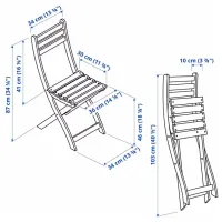 Садовый стул Ikea Askholmen/Klosan Дерево / Дерево / Коричневый Синий photo 4