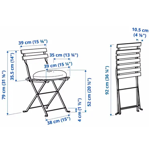 Садовый стул Ikea Tarno/Klosan Массив / Массив / Коричневый Черный photo 5