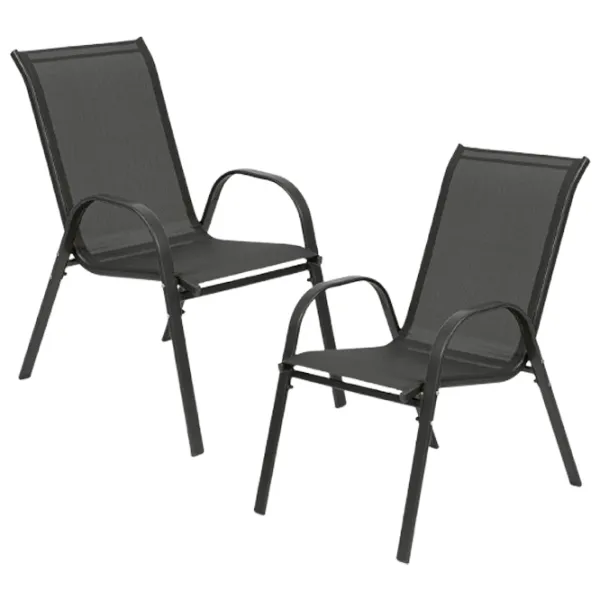 Scaun de grădină Tadar Steel Metal / Poliester / Gray Gray photo 1