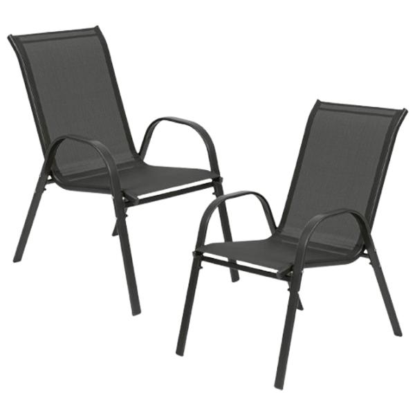 Scaun de grădină Tadar Steel Metal / Poliester / Gray Gray photo 1