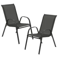 Scaun de grădină Tadar Steel Metal / Poliester / Gray Gray