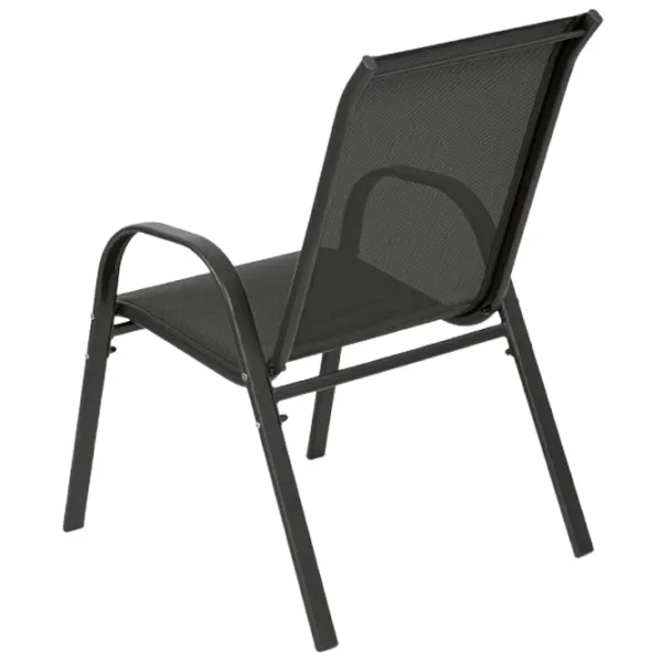 Scaun de grădină Tadar Steel Metal / Poliester / Gray Gray photo 5