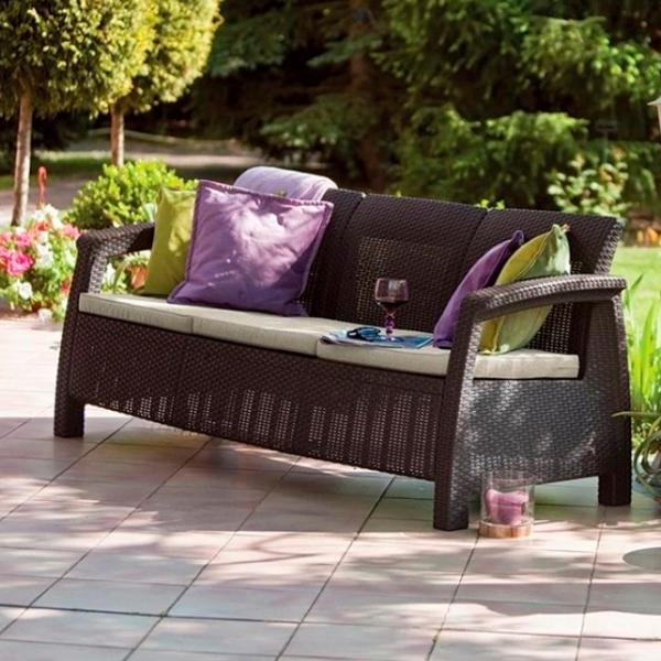 Scaun de grădină Keter Keter Corfu II Love Plastic / Plastic / Brown Brown photo 3