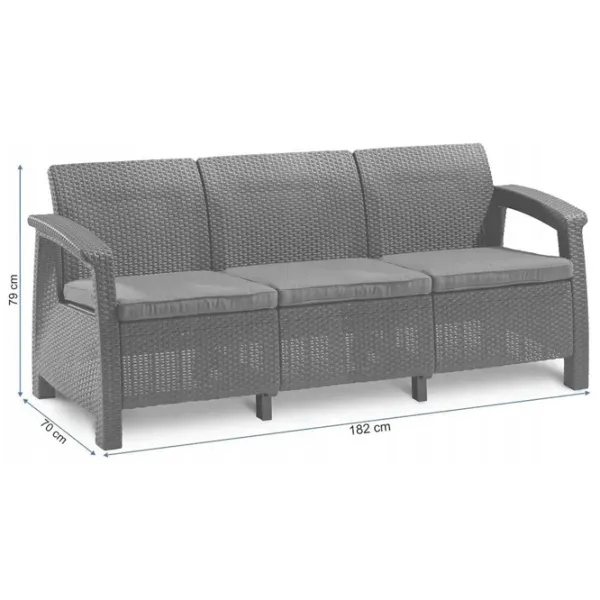 Scaun de grădină Keter Keter Corfu II Love Plastic / Plastic / Brown Brown photo 5