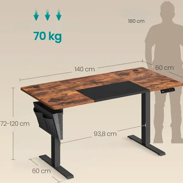 Masă de birou Songmics LSD016X01 MDF/ Brown photo 5