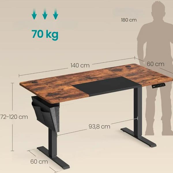 Masă de birou Songmics LSD016X01 MDF/ Brown photo 5