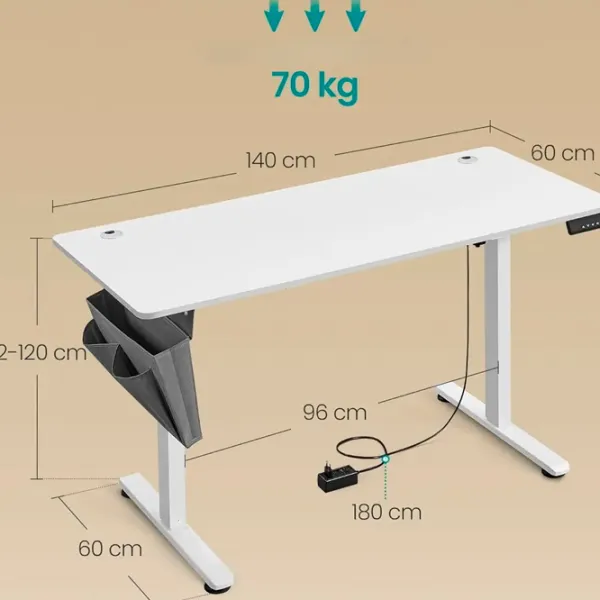 Masă de birou Songmics LSD134W01V1 MDF/ White photo 6