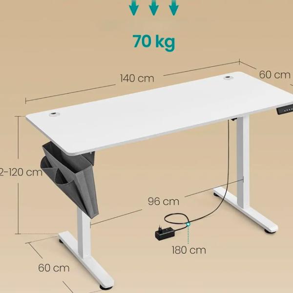 Masă de birou Songmics LSD134W01V1 MDF/ White photo 6