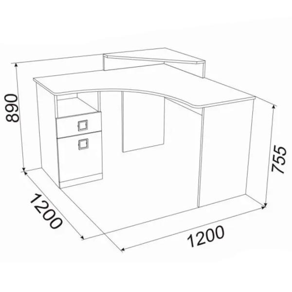 Masă de birou Ambianta Amigo PAL/ White photo 3