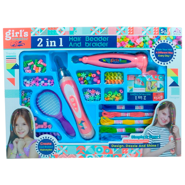 Креативный набор Lulu 2 in 1 Hair Beader and Braider MBK-272K 5+ / Разноцветный Розовый photo 1
