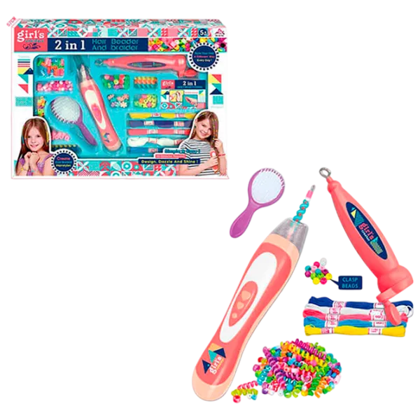 Креативный набор Lulu 2 in 1 Hair Beader and Braider MBK-272K 5+ / Разноцветный Розовый photo 3