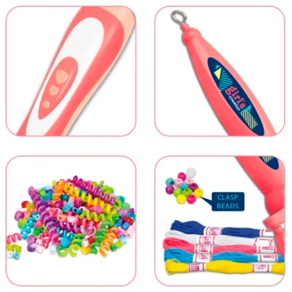 Креативный набор Lulu 2 in 1 Hair Beader and Braider MBK-272K 5+ / Разноцветный Розовый photo 4