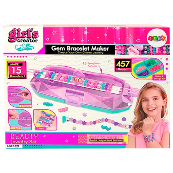 Креативный набор Lulu Girl's Creator Gem Bracelet Maker MBK-389 6+ / Разноцветный Розовый photo 1