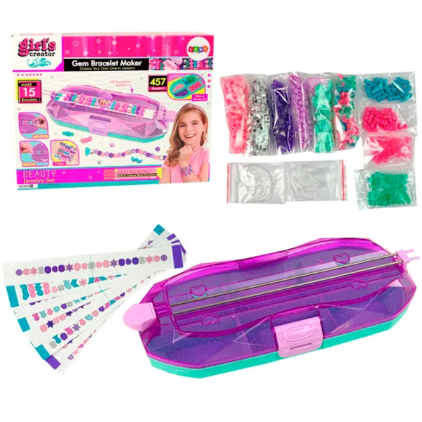 Креативный набор Lulu Girl's Creator Gem Bracelet Maker MBK-389 6+ / Разноцветный Розовый photo 3