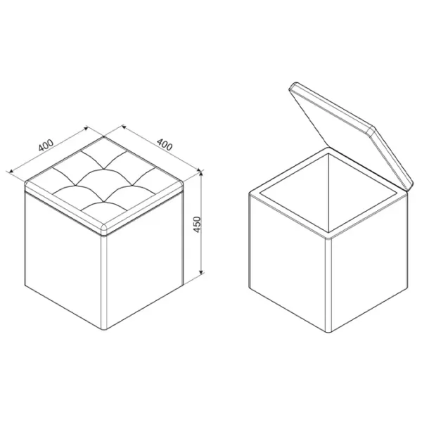 Пуф Ambianta 2819082 Серый / Ткань  photo 2