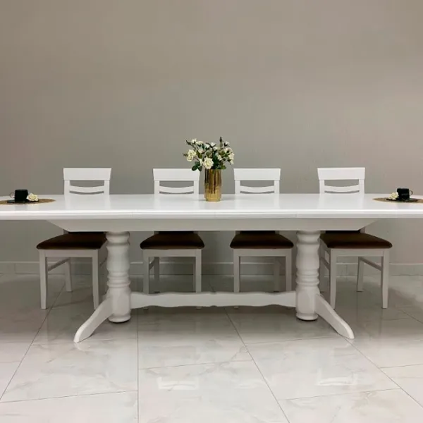 Masă de bucătărie extensibilă Mobicasa ST 73 Lemn/ White photo 2 Masă de bucătărie extensibilă Mobicasa ST 73 Lemn/ White photo 2