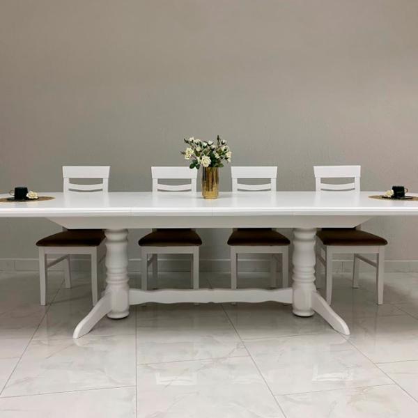 Masă de bucătărie extensibilă Mobicasa ST 73 Lemn/ White photo 2 Masă de bucătărie extensibilă Mobicasa ST 73 Lemn/ White photo 2