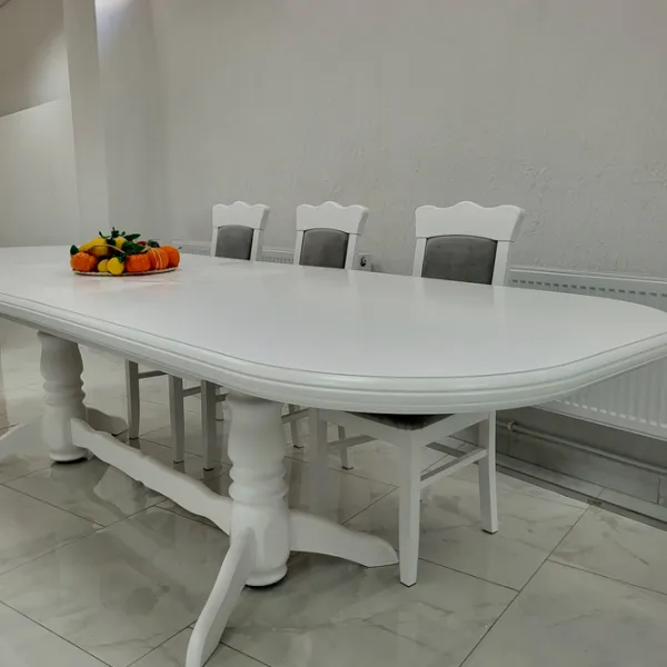 Masă de bucătărie extensibilă Mobicasa ST 73 Lemn/ White photo 3 Masă de bucătărie extensibilă Mobicasa ST 73 Lemn/ White photo 3