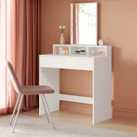 Masă de toaletă Vasagle RDT113W01 PAL melaminat / White photo 2