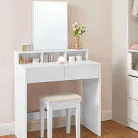Masă de toaletă Vasagle RDT113W01 PAL melaminat / White photo 3
