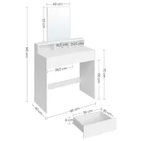 Masă de toaletă Vasagle RDT113W01 PAL melaminat / White photo 4