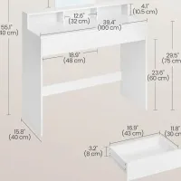 Masă de toaletă Vasagle RDT163W01 MDF / White photo 6
