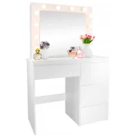 Masă de toaletă Chomik PHO4868 PAL melaminat / White photo 2