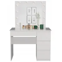 Masă de toaletă TopEshop Marina Right PAL melaminat / White photo 5