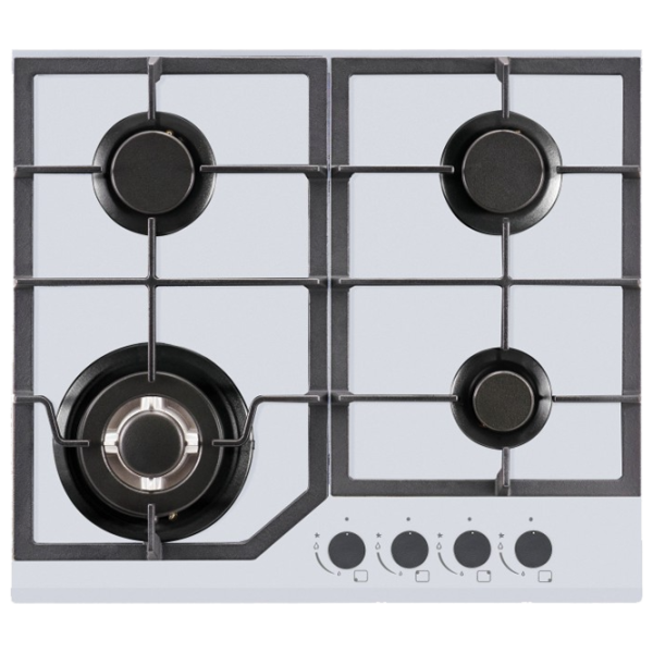 Plită încorporabilă pe gaz Backer NONA 6033 SBF Sticlă călită / White photo 1