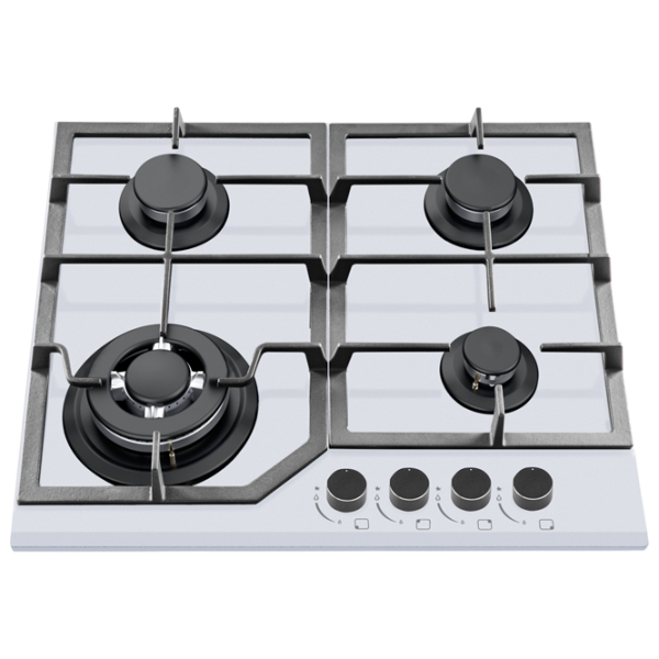 Plită încorporabilă pe gaz Backer NONA 6033 SBF Sticlă călită / White photo 2