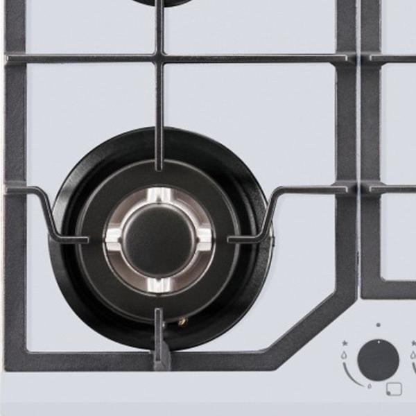 Plită încorporabilă pe gaz Backer NONA 6033 SBF Sticlă călită / White photo 3