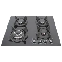 Plită încorporabilă pe gaz Tornado HY-15B ECO Sticlă călită / Black