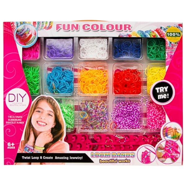 Set de creație New World Loom Bands Fun Colour 400051 6+ / Multicolor Pink photo 1