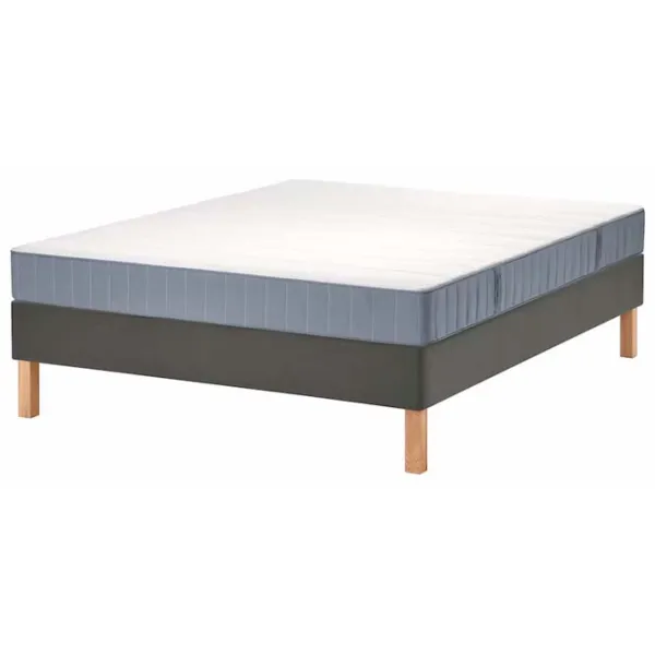 Кровать Ikea Lyngor/Vesteroy/Bjorli 140 x 200 см / Массив / Тёмно-серый photo 1