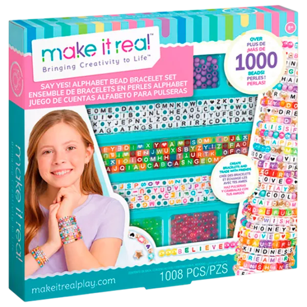 Креативный набор Make It Real Alphabet Bead Bracelet Set 1742 8+ / Разноцветный Розовый photo 1