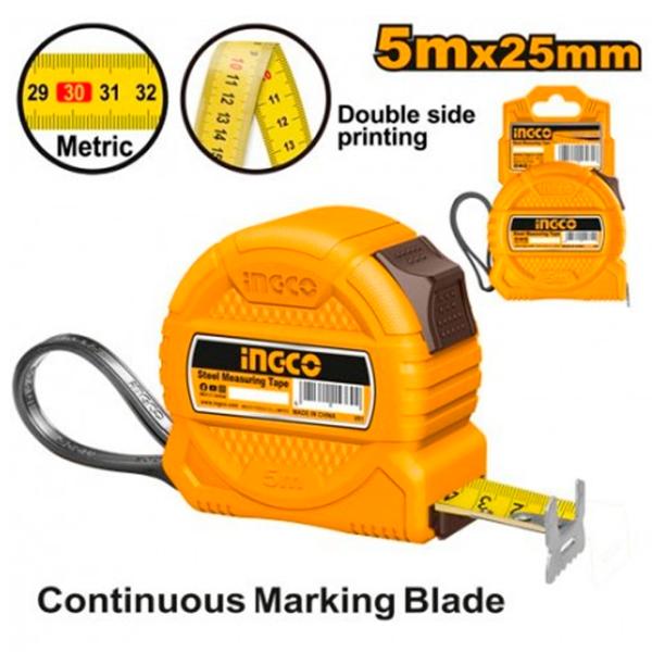 Рулетка INGCO HSMT39525-1 5 м / Оранжевый photo 1