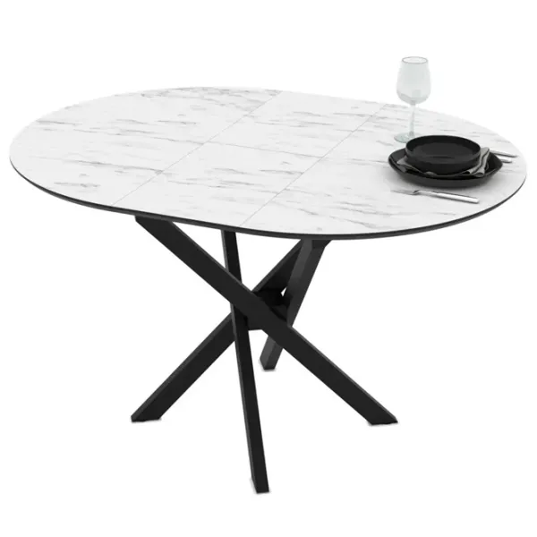 Masă de bucătărie extensibilă Mobiland RUTA 96 PAL/ White photo 5