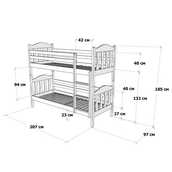 Pat Mobicasa Donald 90 x 200 cm / Lemn / Gray photo 6 Pat Mobicasa Donald 90 x 200 cm / Lemn / Gray photo 6