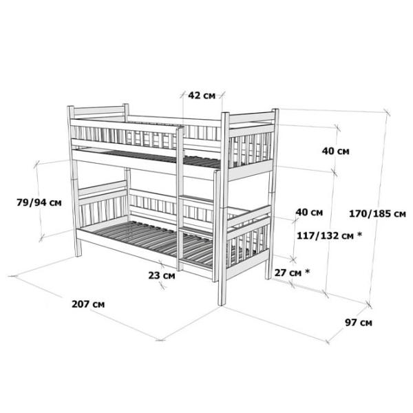 Pat Mobicasa Donald 90 x 200 cm / Lemn / Gray photo 5