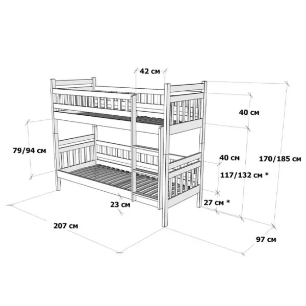 Pat Mobicasa Donald 90 x 200 cm / Lemn / Lemn natural photo 9