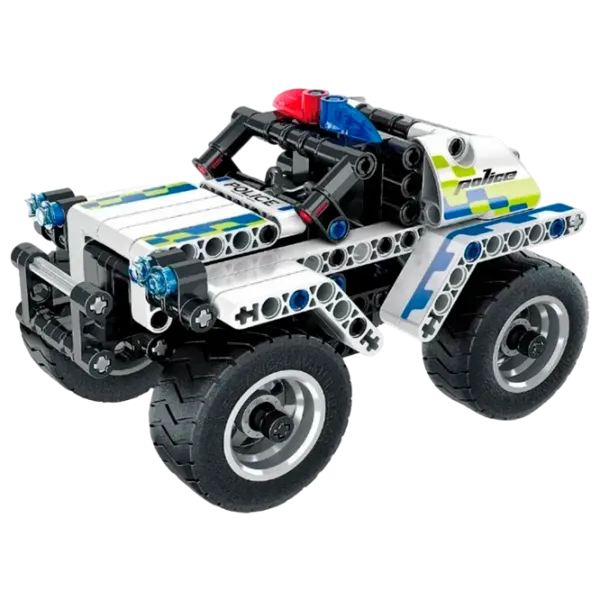 Constructor XTech Pull Back Police Car Mașină/ White photo 2