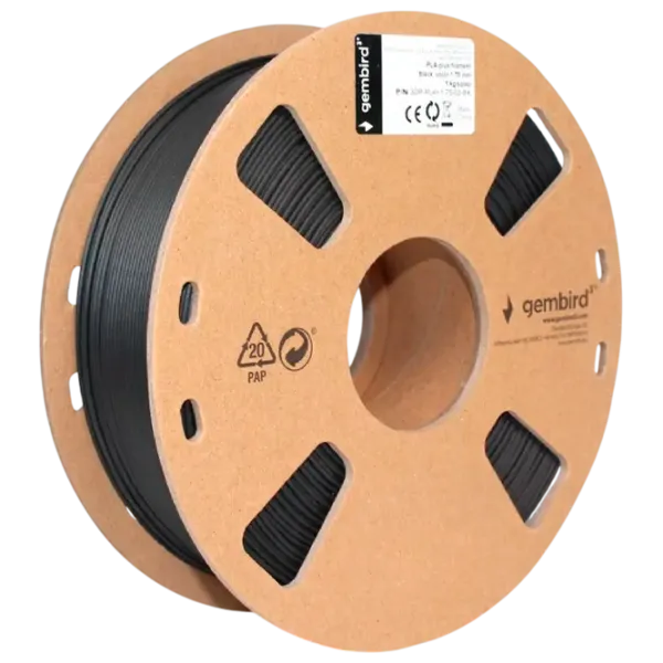 Филамент Gembird 3DP-PLA+1.75-02-BK Черный photo 3
