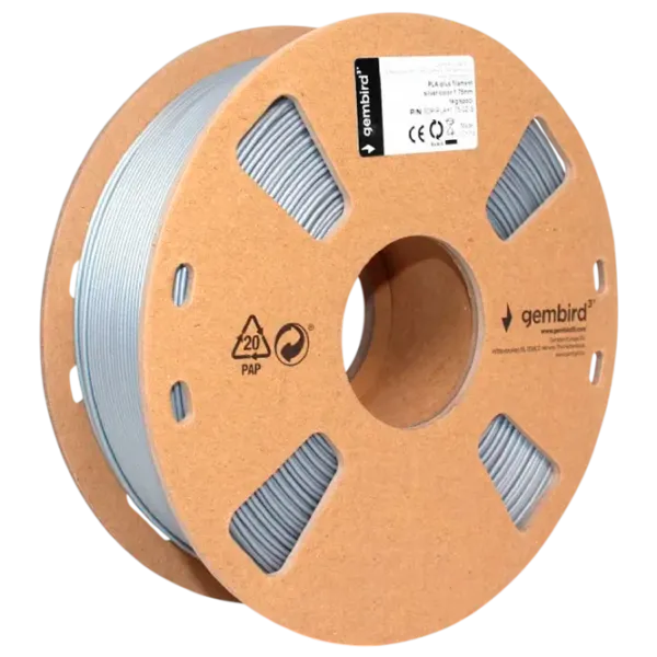 Филамент Gembird 3DP-PLA+1.75-02-S Серебряный photo 2