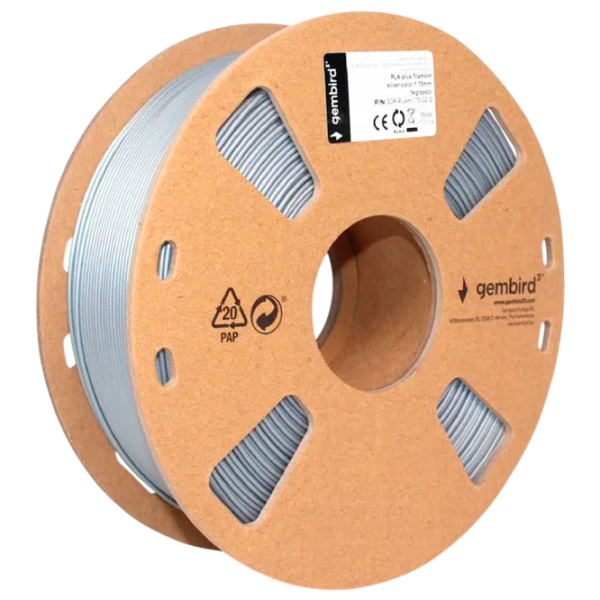 Филамент Gembird 3DP-PLA+1.75-02-S Серебряный photo 2