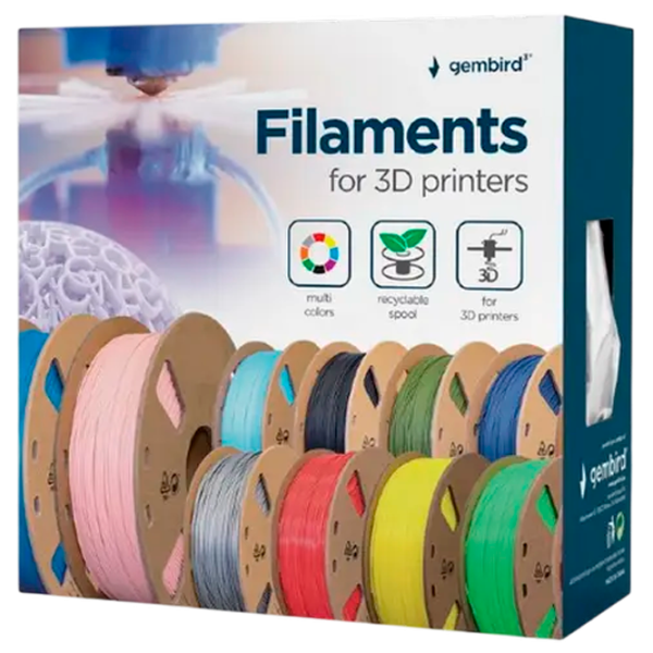 Филамент Gembird 3DP-PLA+1.75-02-S Серебряный photo 3