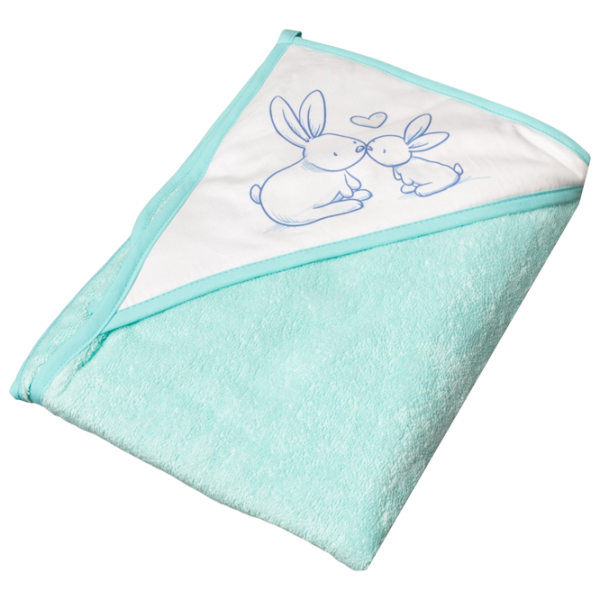 Детское полотенце Tega Baby Bunny 100 x 100 см / Хлопок / Зеленый photo 1