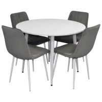 Set masă și scaune Evelin DT 402-5WH + 4 XR-154 Rotundă / PAL / White