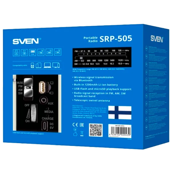 Портативная колонка Sven SRP-505 3 Вт/ Белый photo 7
