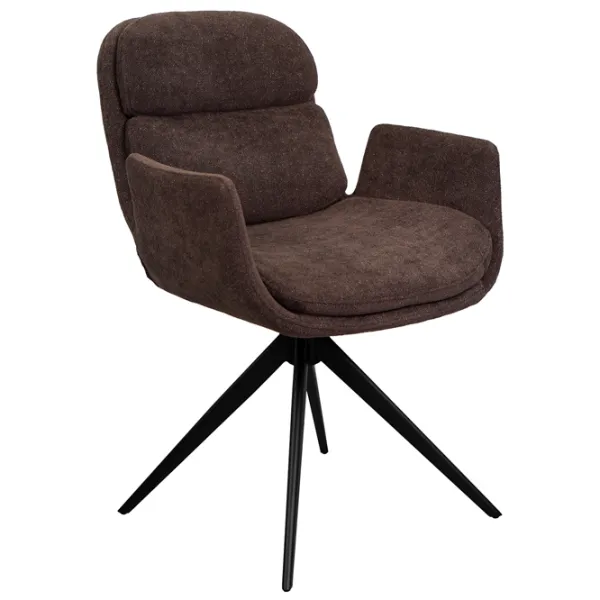 Кухонный стул DecoPrim Aura Ткань/ Коричневый Черный photo 1