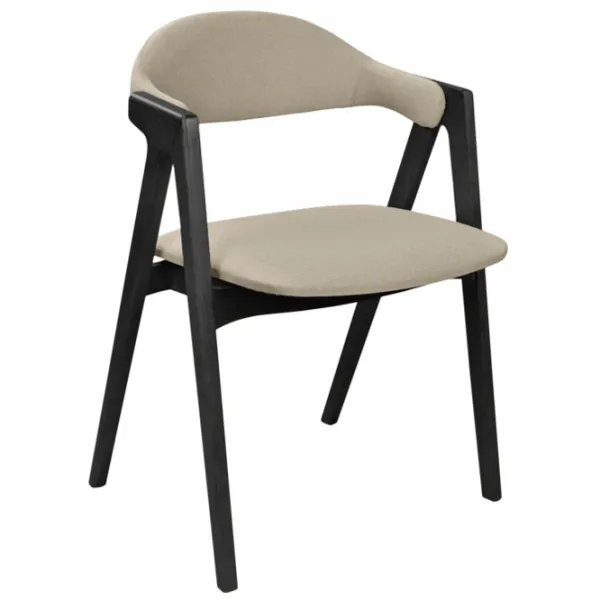 Кухонный стул DecoPrim Logan Ambrella 09  Бархат/ Бежевый Черный photo 1